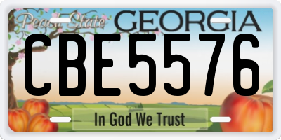GA license plate CBE5576