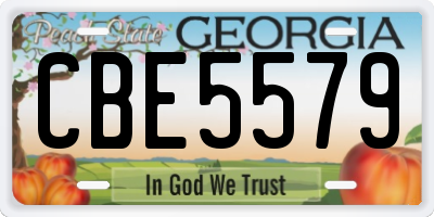 GA license plate CBE5579