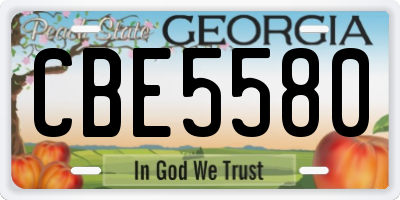 GA license plate CBE5580