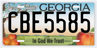 GA license plate CBE5585