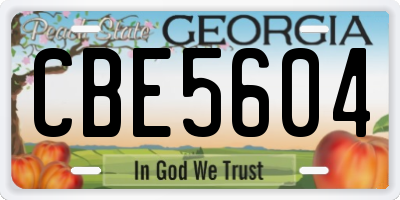 GA license plate CBE5604