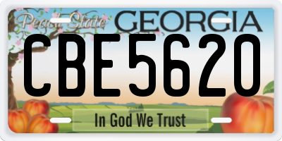 GA license plate CBE5620