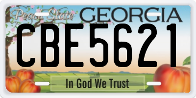 GA license plate CBE5621