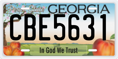 GA license plate CBE5631