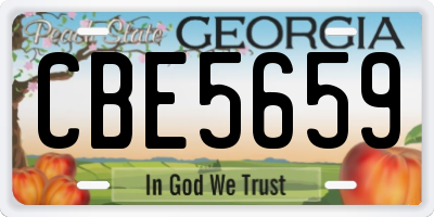 GA license plate CBE5659