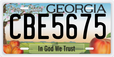 GA license plate CBE5675