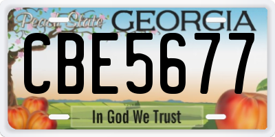 GA license plate CBE5677