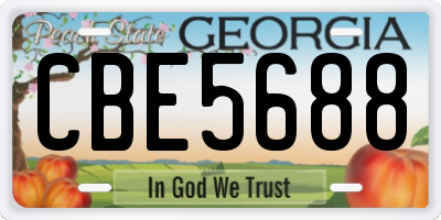 GA license plate CBE5688