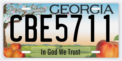 GA license plate CBE5711
