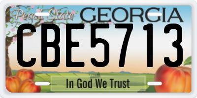 GA license plate CBE5713