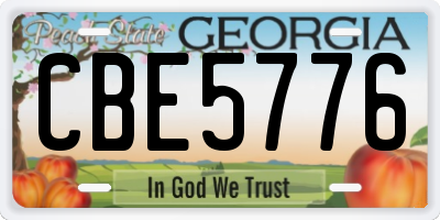 GA license plate CBE5776