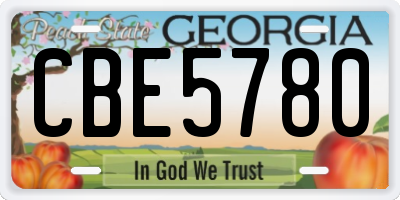 GA license plate CBE5780