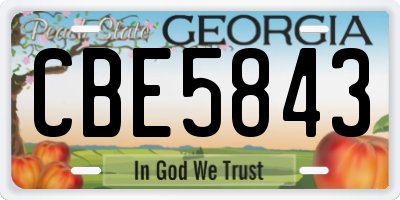 GA license plate CBE5843
