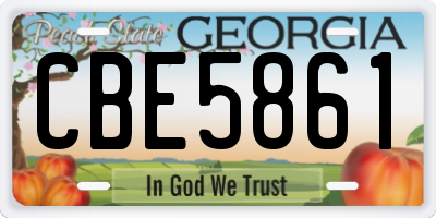 GA license plate CBE5861