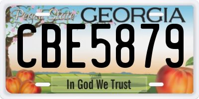 GA license plate CBE5879