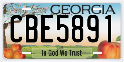 GA license plate CBE5891