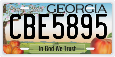 GA license plate CBE5895