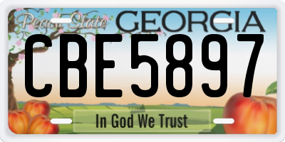 GA license plate CBE5897
