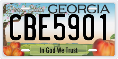 GA license plate CBE5901