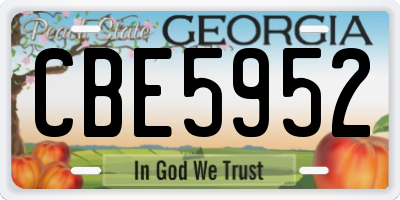 GA license plate CBE5952