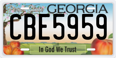 GA license plate CBE5959