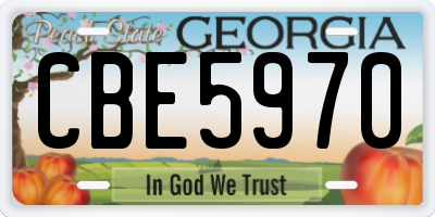GA license plate CBE5970