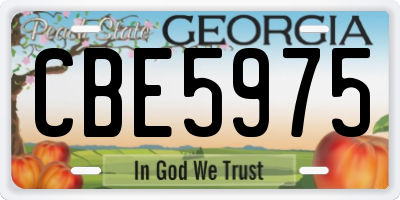 GA license plate CBE5975
