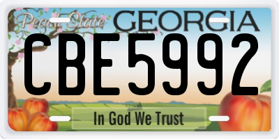 GA license plate CBE5992