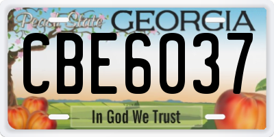 GA license plate CBE6037