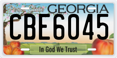 GA license plate CBE6045