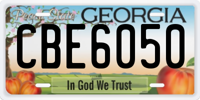 GA license plate CBE6050