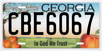 GA license plate CBE6067