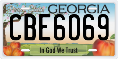 GA license plate CBE6069