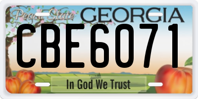 GA license plate CBE6071