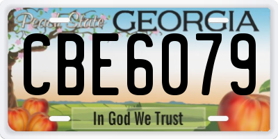 GA license plate CBE6079