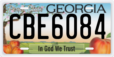 GA license plate CBE6084