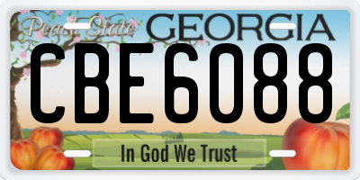 GA license plate CBE6088