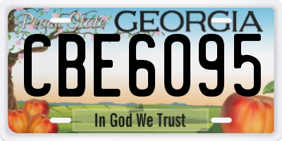 GA license plate CBE6095