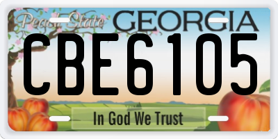 GA license plate CBE6105