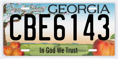 GA license plate CBE6143