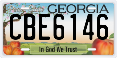 GA license plate CBE6146