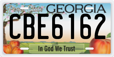 GA license plate CBE6162