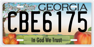 GA license plate CBE6175