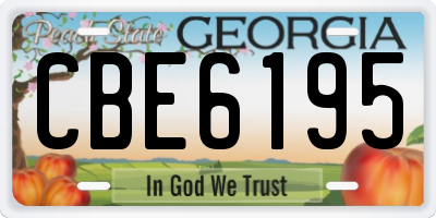 GA license plate CBE6195