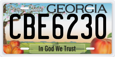GA license plate CBE6230
