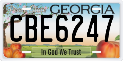 GA license plate CBE6247