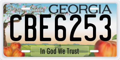 GA license plate CBE6253