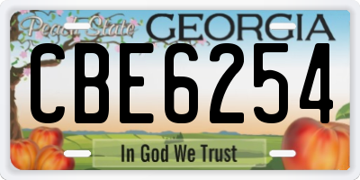 GA license plate CBE6254