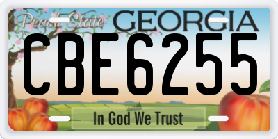 GA license plate CBE6255