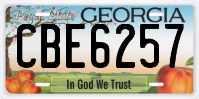 GA license plate CBE6257